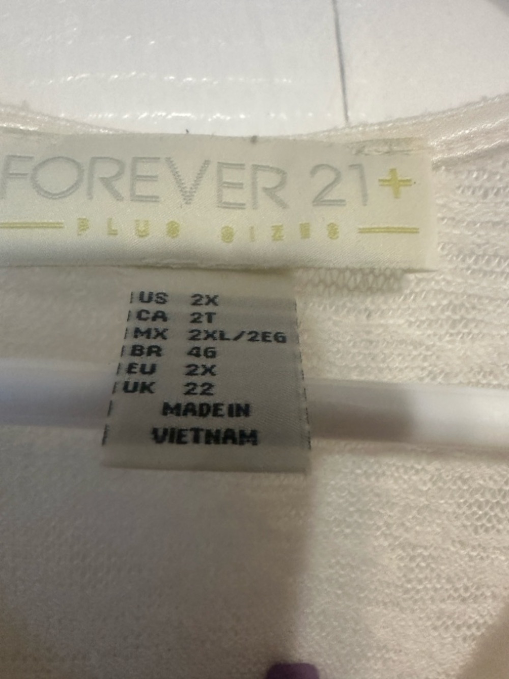 Forever 21+ White Plus Size Knit Top